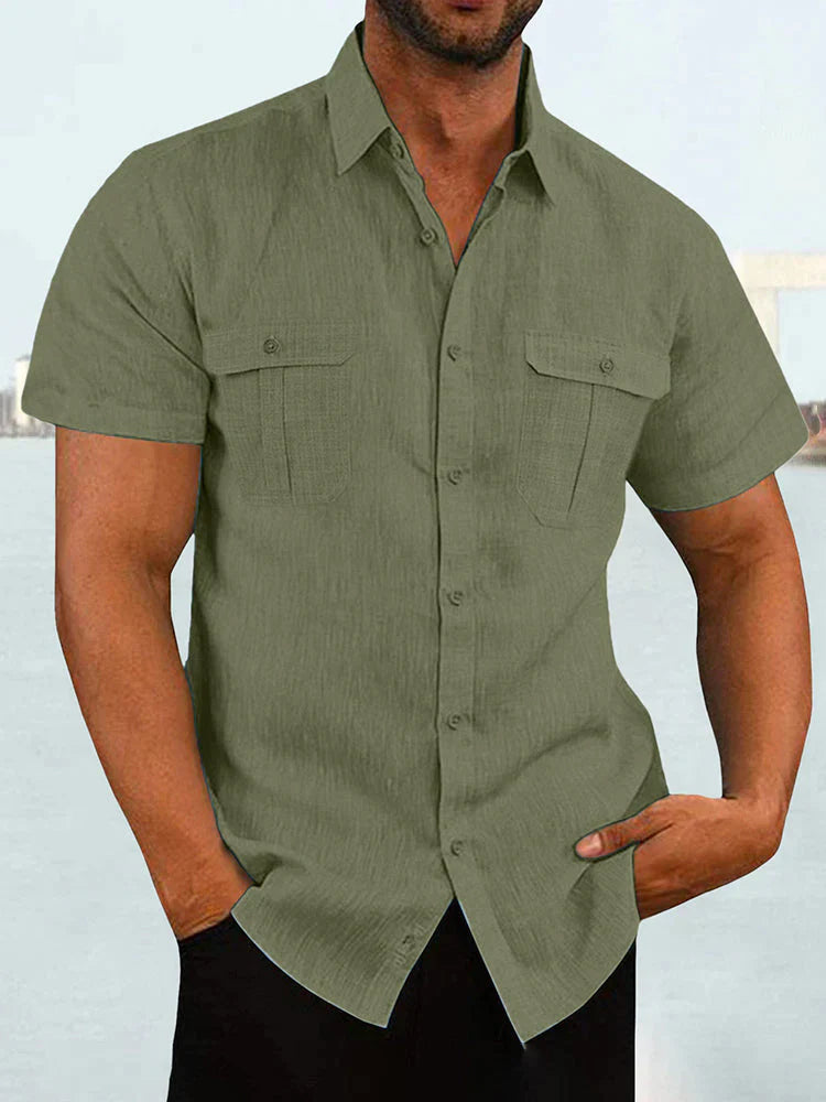 Coofandy Short Sleeve Shirt With Pockets coofandy Army Green M 