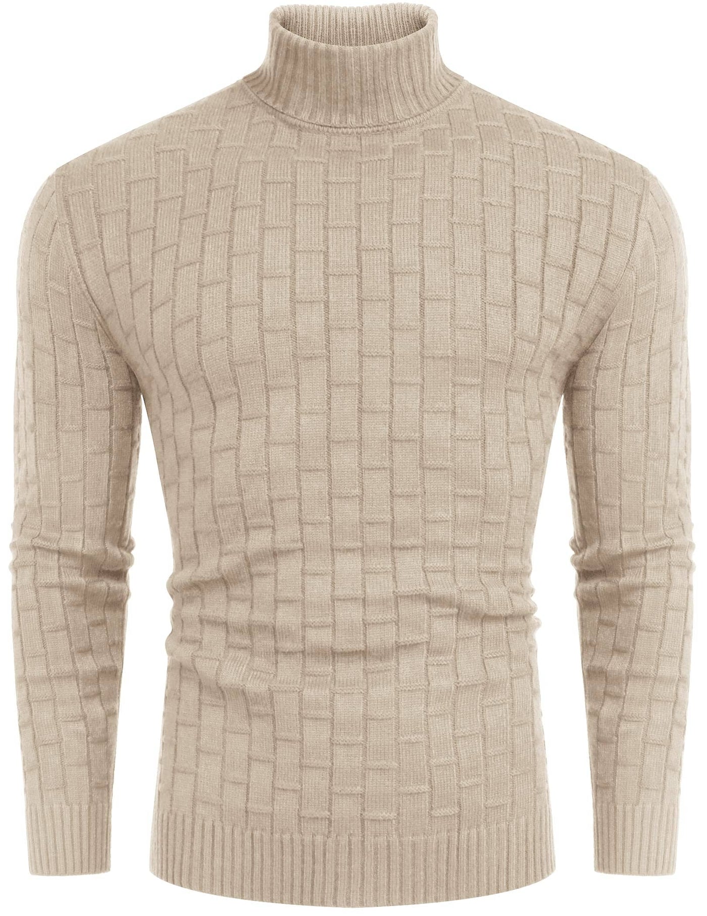 Slim Fit Turtleneck Thermal Sweaters (US Only) Sweaters coofandystore Khaki S 