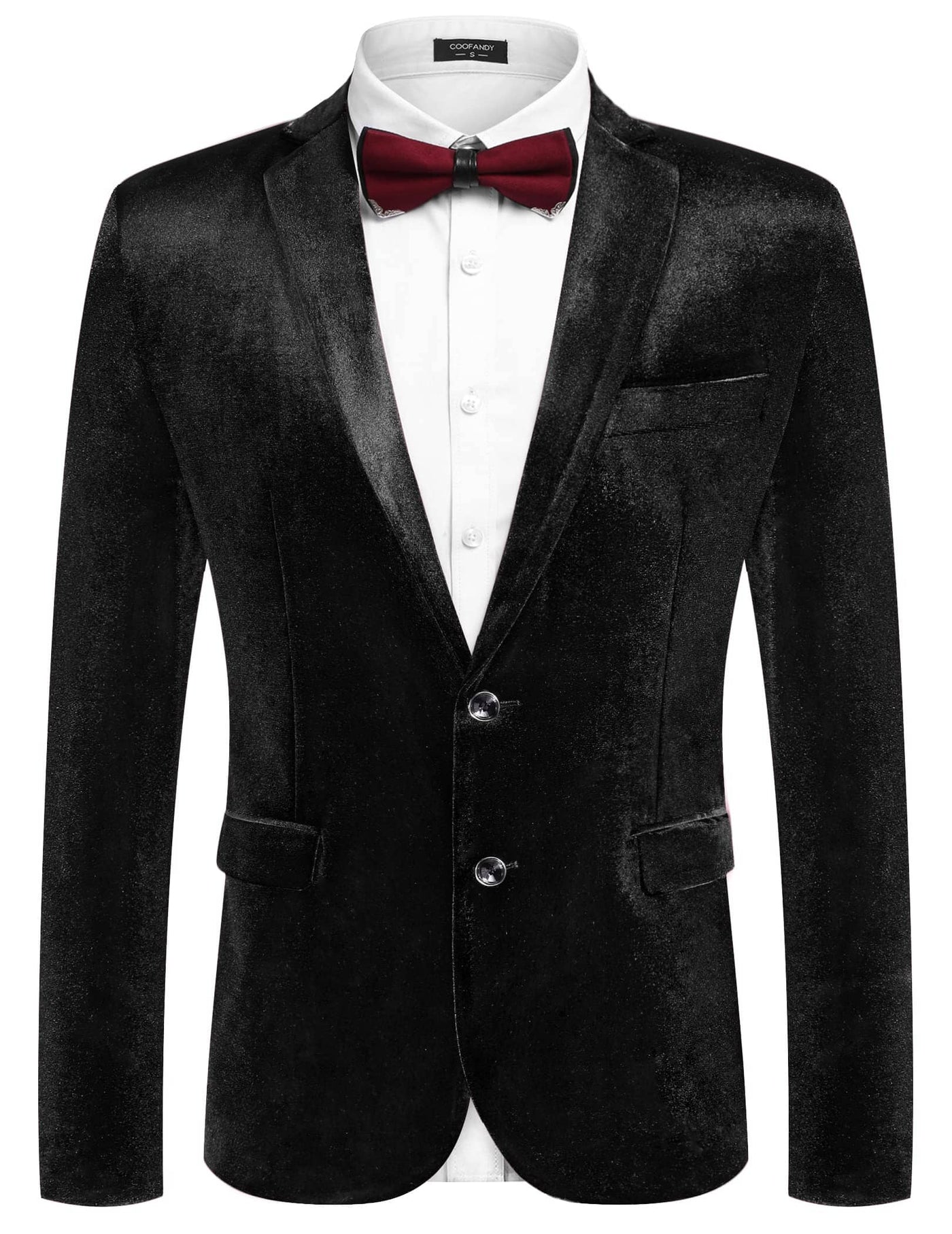 Floral Luxury Tuxedo Dinner Party Blazer (US Only) Blazer coofandy Solid Black S 