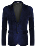 Two Button Slim Fit Blazers Retro Tuxedo Suit Jackets (US Only) Blazer coofandy 