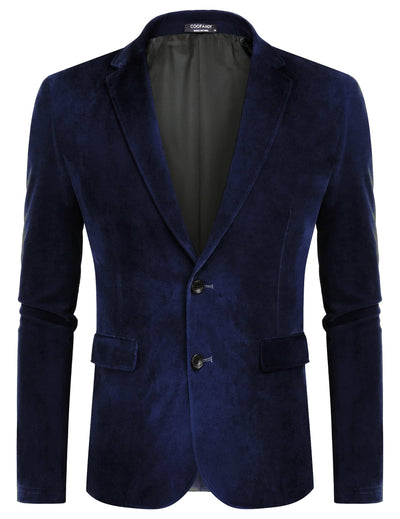 Two Button Slim Fit Blazers Retro Tuxedo Suit Jackets (US Only) Blazer coofandy 