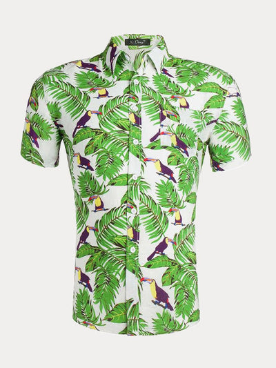 Stylish Hawaiian Printed Short Sleeve Shirt Shirts coofandystore PAT2 S 