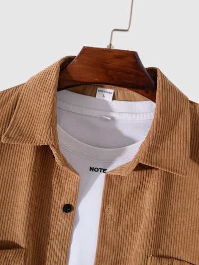 Corduroy Solid Color Thickened Shirt coofandystore 