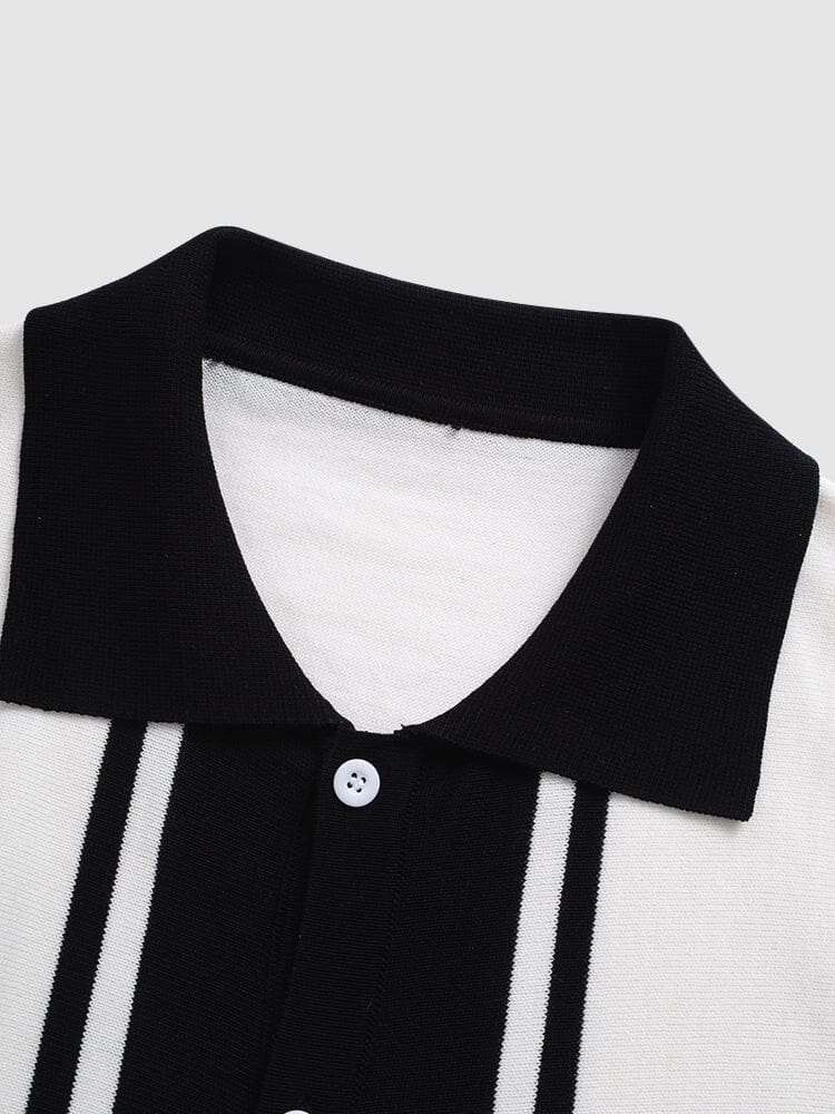Knit Short Sleeves Polo Shirt coofandystore 