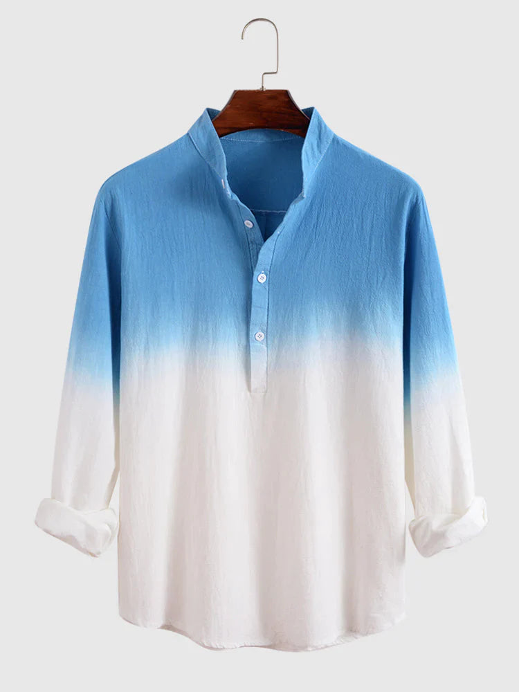 Tie Dye Linen Style Long Sleeves Shirts coofandystore 