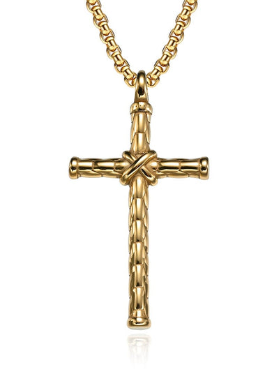 Cross Pendant Chain Necklace Accessories coofandystore Gold 