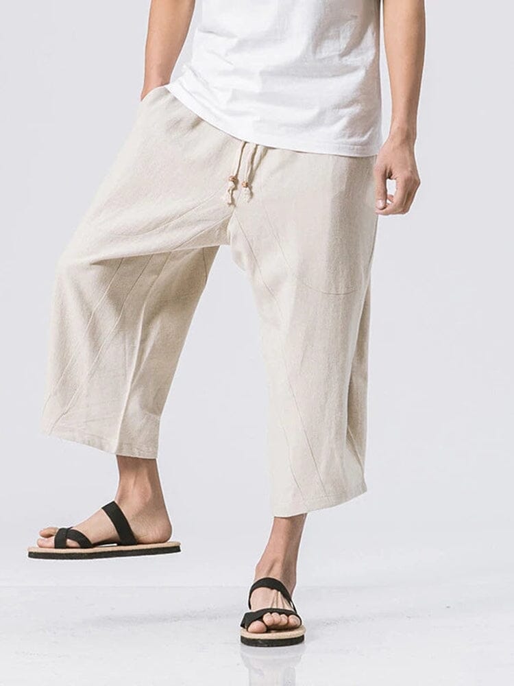 Casual Cotton and Linen Harem Capri Pants - Perfect for Beach – COOFANDY