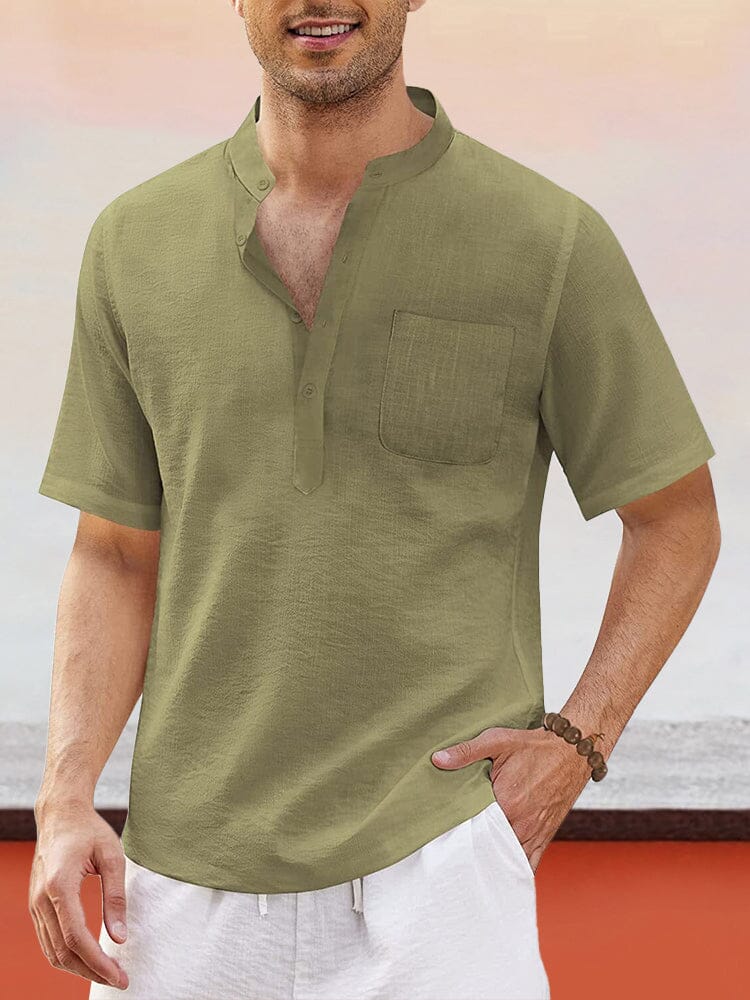 Coofandy Cotton Style Shirt With Pocket Shirts coofandy Army Green S 