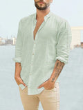 Coofandy Long Sleeve Linen Style Shirt Shirts coofandy Green M 