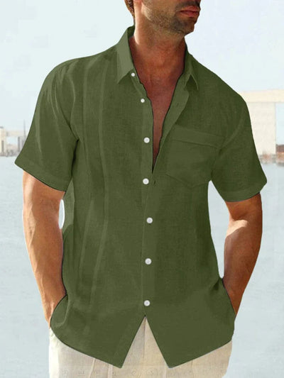 Coofandy Short Sleeve Linen Style Shirts coofandy Army Green M 