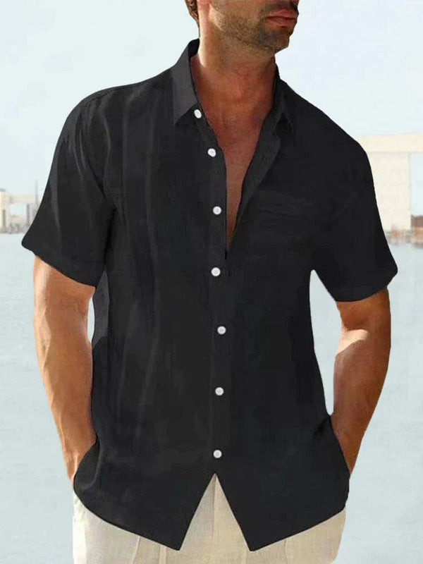 Coofandy Short Sleeve Linen Style Shirts coofandy Black M 