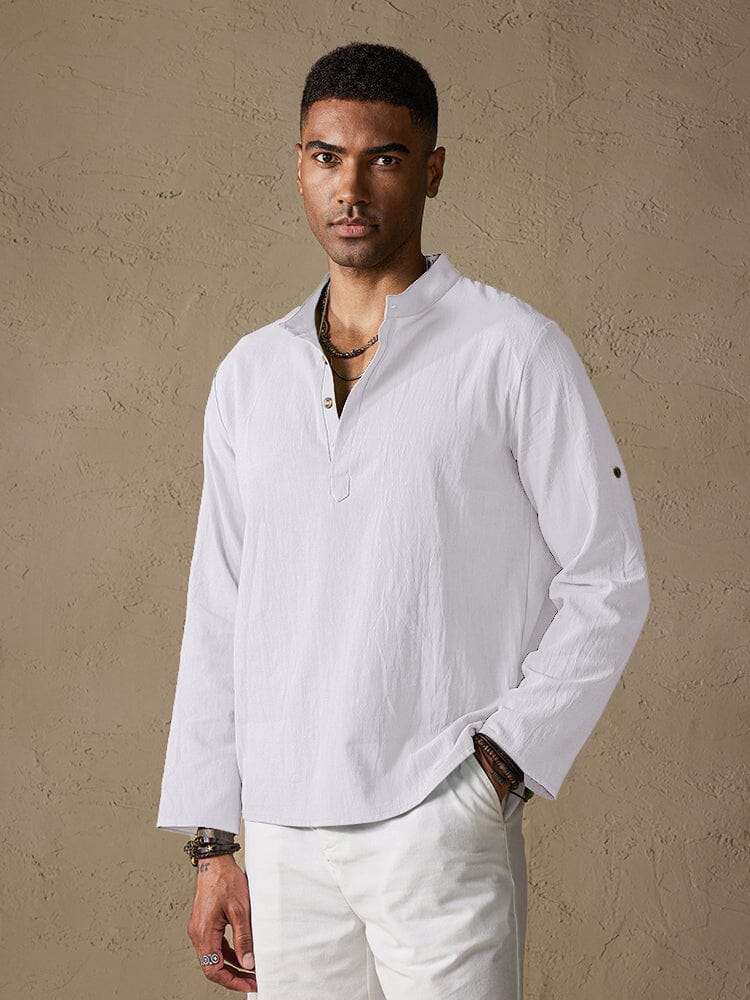Cotton Style Long Sleeve Botton Shirt Shirts coofandy White S 