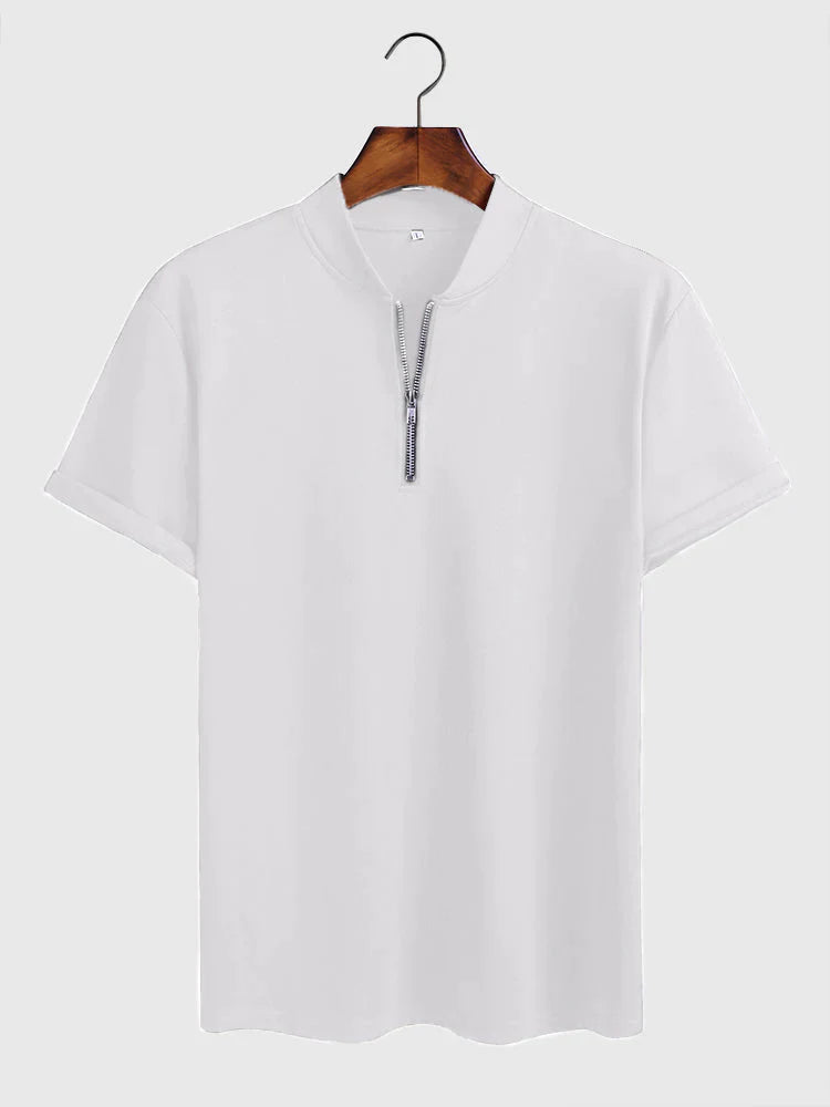 Coofandy Zip Casual T-Shirt T-shirt coofandy White S 