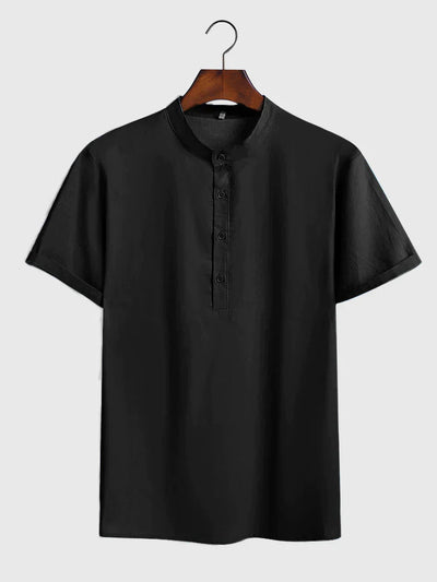 Coofandy Cotton Style U Neck T-shirt T-shirt coofandy Black S 