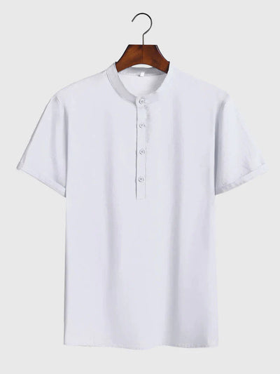 Coofandy Cotton Style U Neck T-shirt T-shirt coofandy White S 