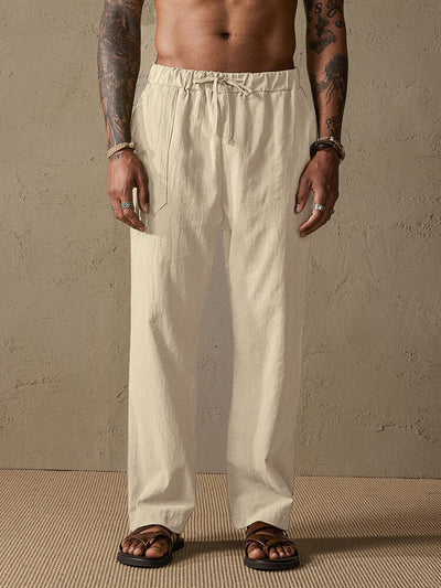 Cotton Linen Style Yoga Pants With Pockets Pants coofandystore Khaki S 