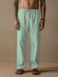 Cotton Linen Style Yoga Pants With Pockets Pants coofandystore Linght Green S 