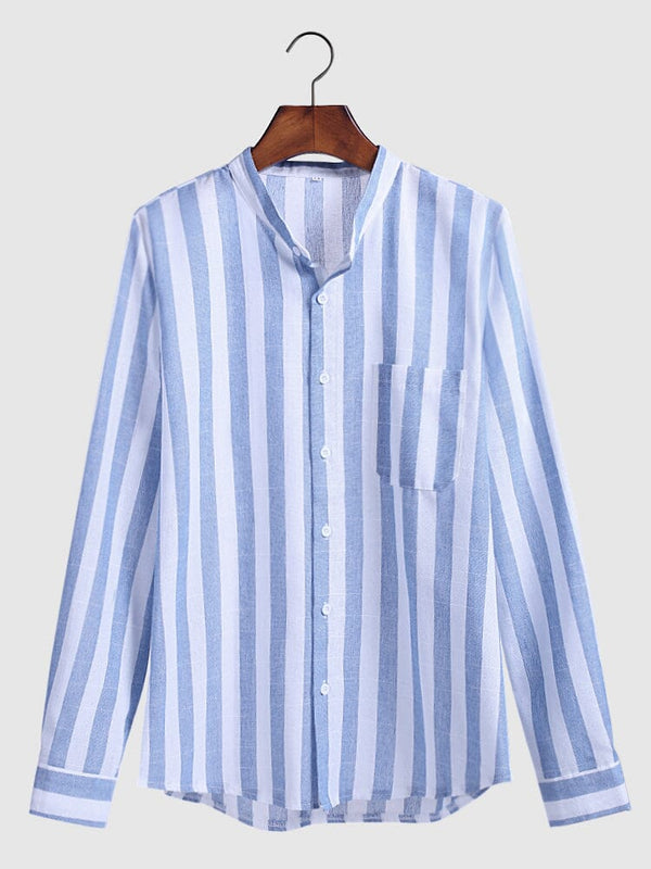Coofandy Striped Cotton Shirt 4 Shirts coofandy Blue S 