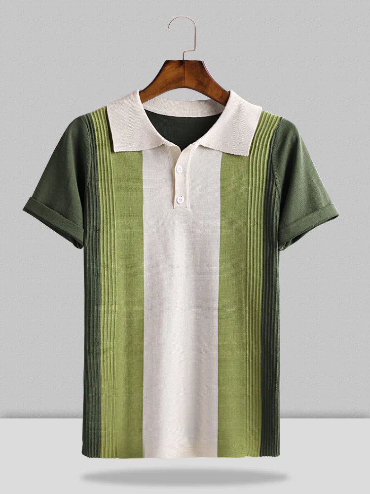 Green Stripe Polo Shirt – coofandy