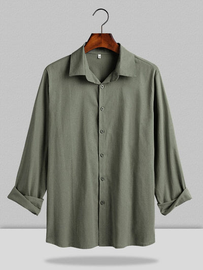 Three Quarter Sleeves Shirt With Pockets Shirts coofandy Army Green M 