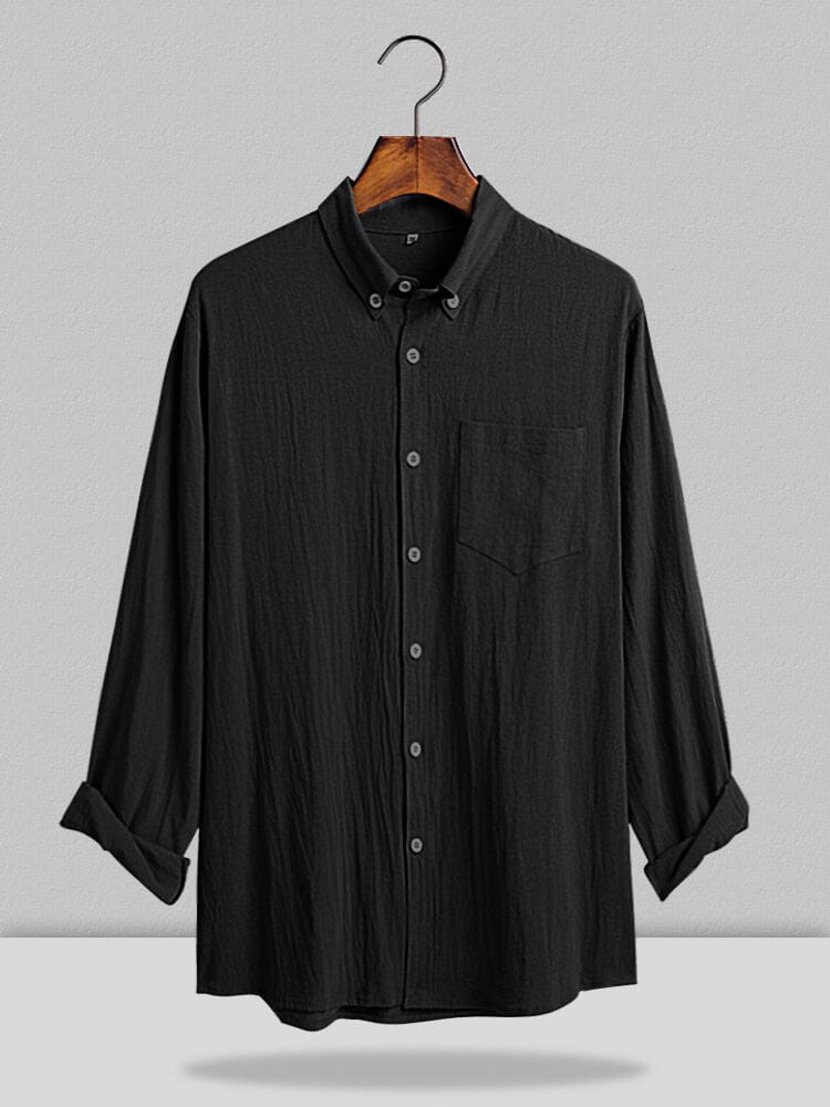 Coofandy Long Sleeves Shirt With Botton Shirts coofandy Black S 