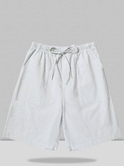 Coofandy Linen Style Multi-pocket Shorts Casual Pants coofandystore White S 
