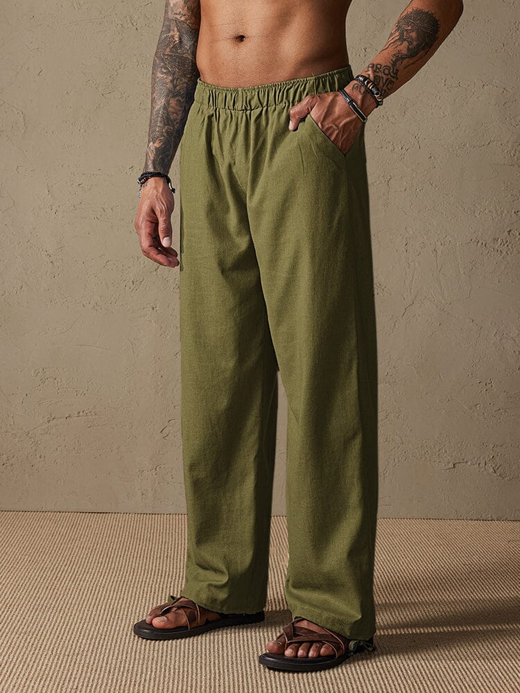 Casual Loose Style Beach Pants Pants coofandy Army Green XS 