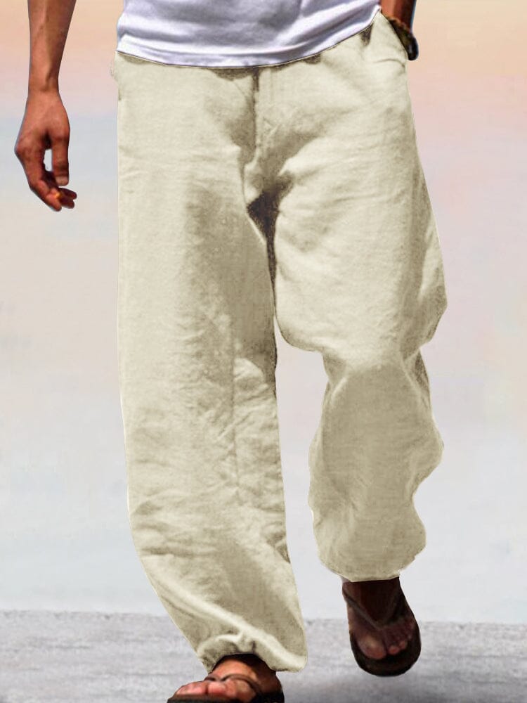Soft Cotton Linen Wide Leg Pants Pants coofandystore Light Khaki XS 