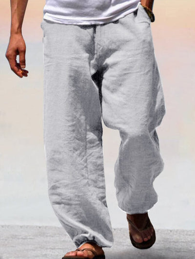 Soft Cotton Linen Wide Leg Pants Pants coofandystore Light Grey XS 