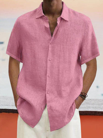 Coofandy Natural Dyeing Short Sleeves Shirt Shirts coofandy Pink S 