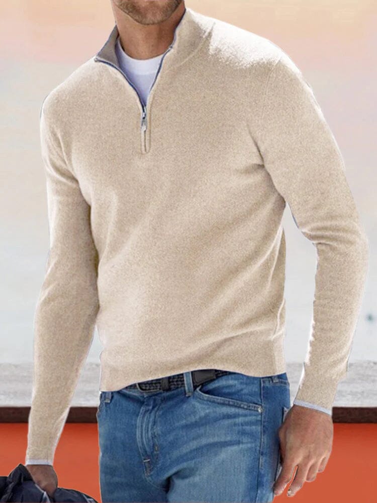 Long sleeved knit shirt coofandystore Khaki S 
