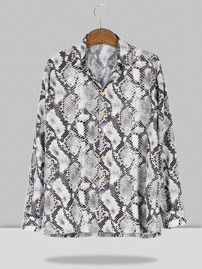 Coofandy Snackskin Printed Holiday Style Long Sleeve Shirt coofandystore 