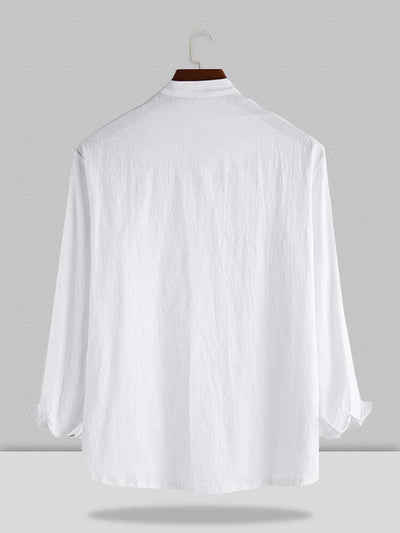 Stand Collar Cotton Linen Style Long Sleeve Shirt Shirts coofandystore 