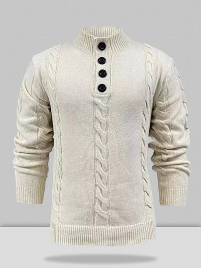 Coofandy stand neck knits long sleeve sweater coofandystore Khaki S 