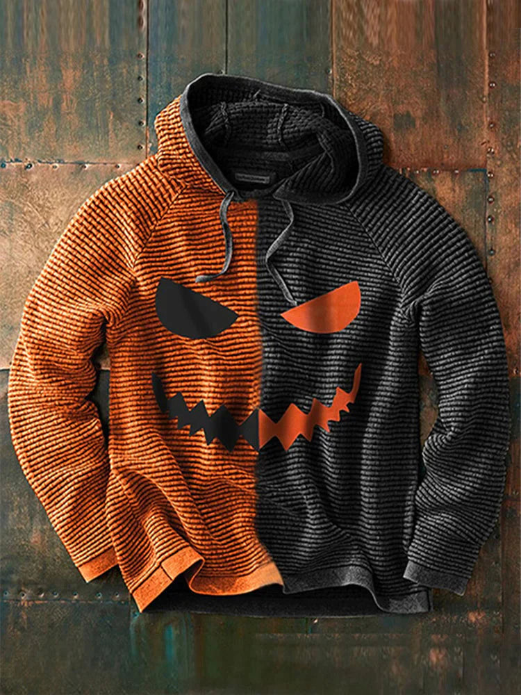 Halloween Demon Face Hoodie coofandystore Orange S 