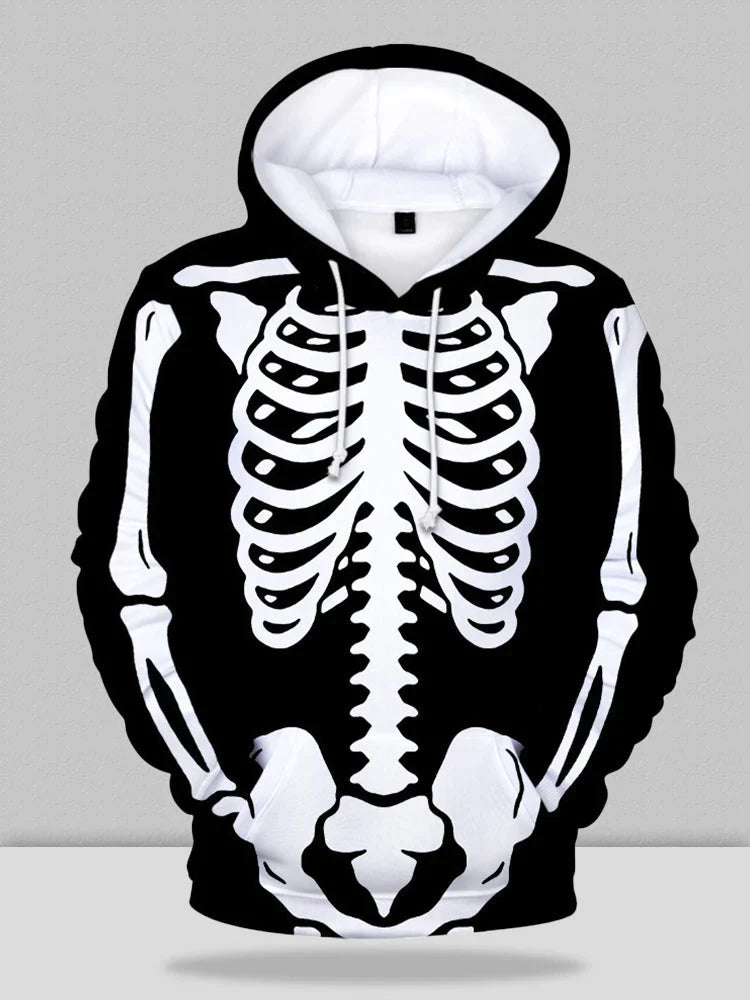 Halloween Skeleton Hooded Sweatshirt coofandystore Pattern2 S 