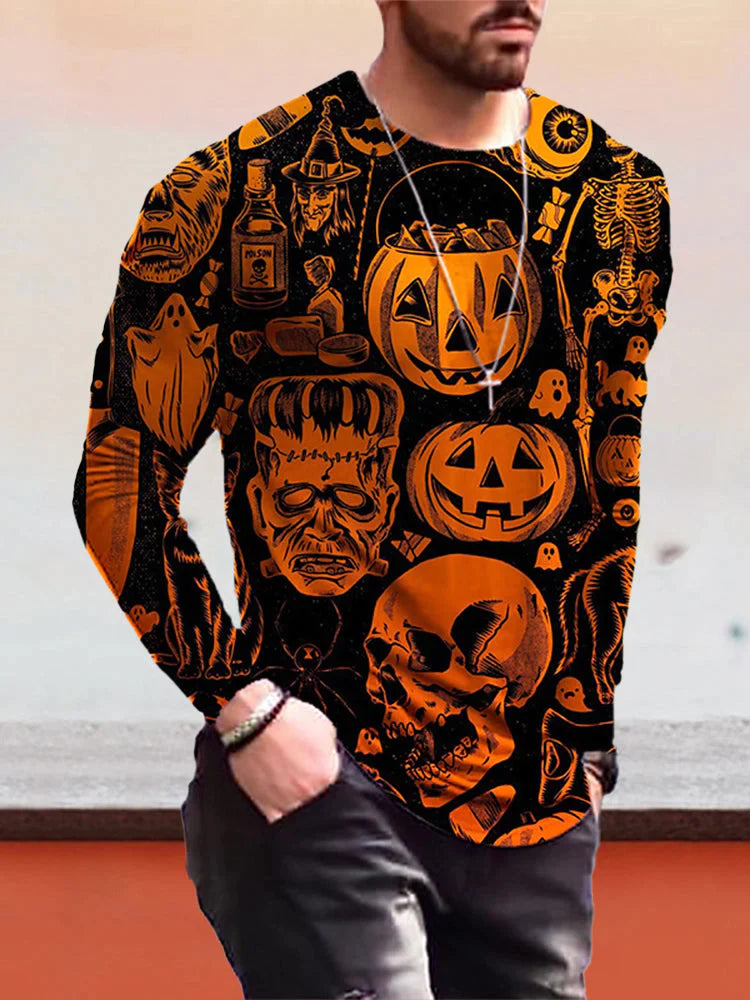 Halloween Pumpkin Sweater coofandystore Pattern2 S 