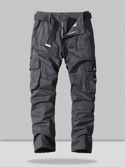 Cotton Style Multi-pocket Straight Pants coofandystore Grey S/30 