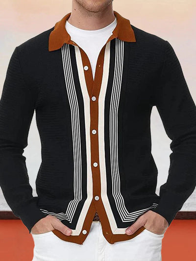 Striped Business Long Sleeve Sweater coofandystore 
