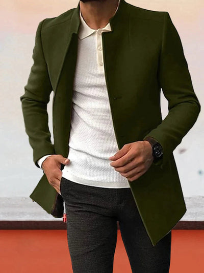 Coofandy Trendy Solid Tweed Blazer coofandystore Army Green S 