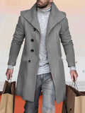 Coofandy Lapel Tweed Coat coofandystore Grey S 