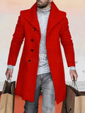 Coofandy Lapel Tweed Coat coofandystore Red S 