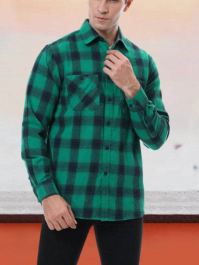 Plaid Facecloth Brushed Warm Flannelette Shirt Shirts & Polos coofandystore 