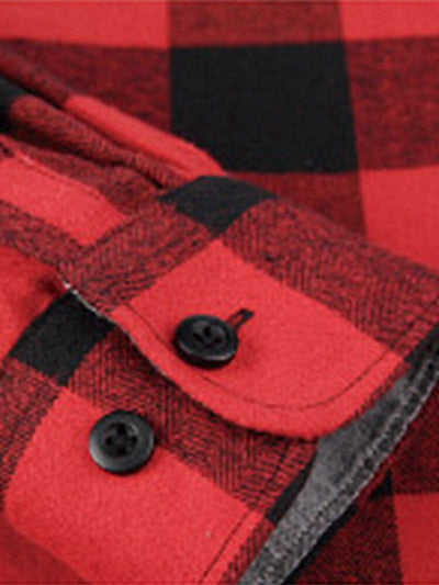Plaid Facecloth Brushed Warm Flannelette Shirt Shirts & Polos coofandystore 
