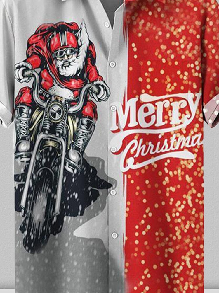 Merry Christmas Printed Loose Short-sleeved Shirt Shirts & Polos coofandystore 