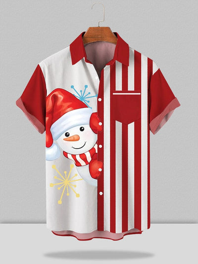 Christmas Snowman Graphic Shirt Shirts & Polos coofandystore Red S 