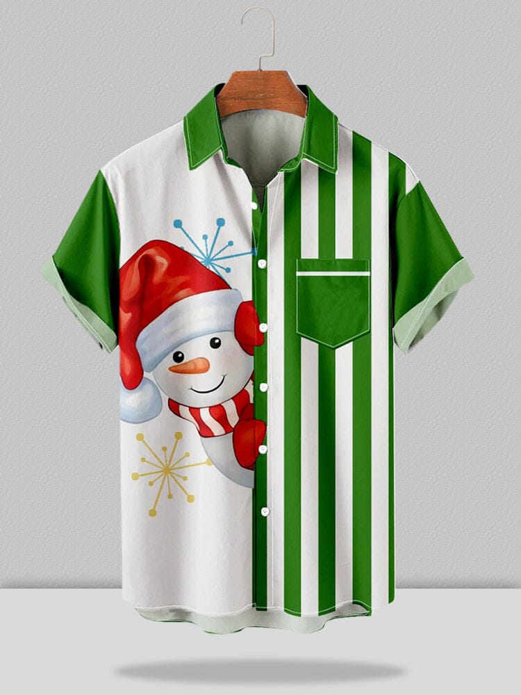 Christmas Snowman Graphic Shirt Shirts & Polos coofandystore Green S 