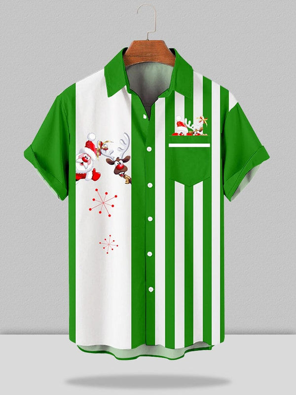 Christmas Santa Claus Top Shirts & Polos coofandystore Green Stripe S 