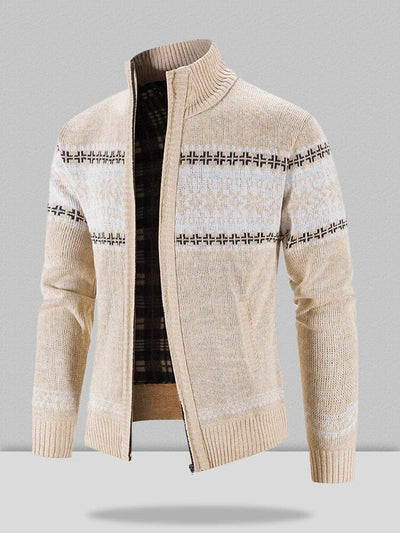 Christmas snowflake piece standing collar warm cardigan knitted jacket Sweaters coofandystore 