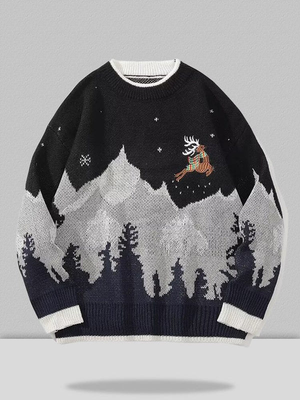 Christmas Graphic Sweater Sweaters coofandystore Black M 